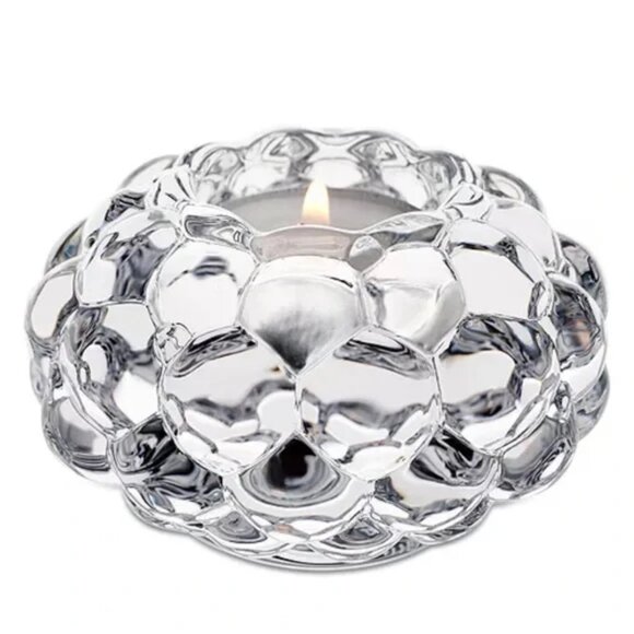 Orrefors Raspberry Clear Glass Votive Candle Holder Crystal Tea Light - Picture 1 of 11
